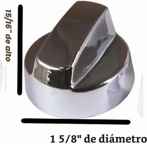 Vista 2 de 4yourhome Paquete de 4 pomos genéricos de plástico cromado para horno de 1 5/8 pulgadas de diámetro con adaptadores de 3/16 a 5/16 pulgadas