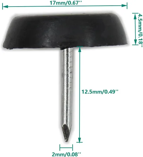 Vista 2 de 50 almohadillas redondas de nailon para muebles, resistentes para clavos en muebles, protectores de suelo de madera dura para silla, mesa Negro