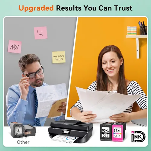 Vista 4 de 65XL - Cartuchos de tinta color negro y negro de repuesto para HP Ink 65 XL HP65 HP65XL Uso para HP Deskjet 3755 2655 3720 3722 3723 3752 3758 2652