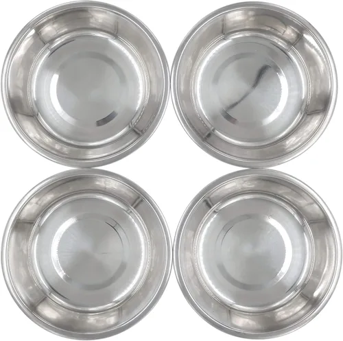 Vista 2 de Cuencos de acero inoxidable para perros y gatos, paquete de 4