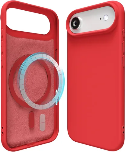 Vista 92 de oakxco Funda de silicona para iPhone 12 Pro Max, magnética, compatible con carga inalámbrica Magsafe, cubierta protectora de goma suave y delgada