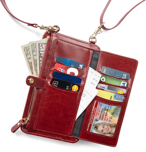 Vista 2 de Claasico Cartera cruzada para mujer y funda para teléfono iPhoneSamsungLG Magnet Cell Pouch & Bolso