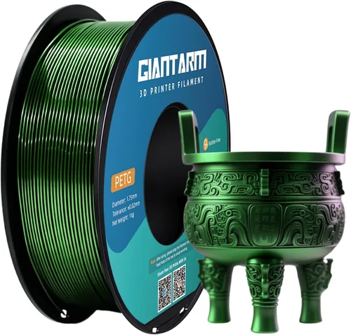 Vista 25 de GIANTARM Filamento PETG, precisión dimensional de 1.75 mm +/-0.02mm, carrete de 1 kg (2.2 libras), embalaje al vacío, para impresoras 3D, verde