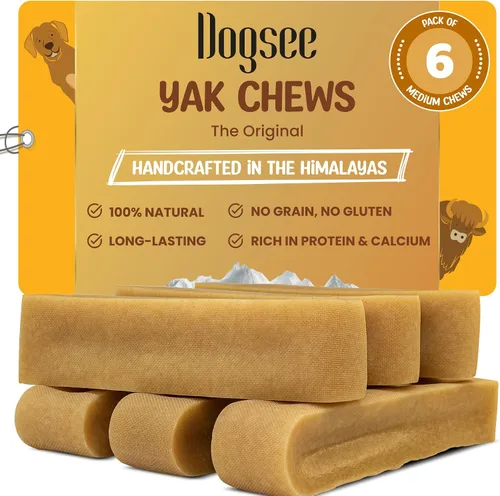 Vista 20 de Dogsee Himalayan Yak Chews (XL - 6 masticables) Masticables de yak para perros grandes Golosinas para perros Ayuda al dolor