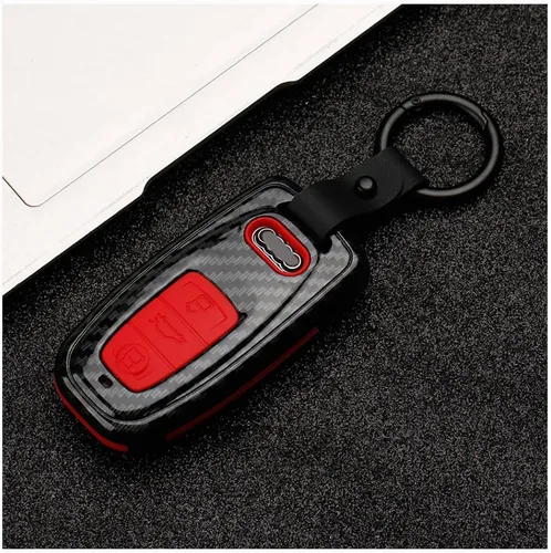 Vista 8 de Funda para llavero Beerte compatible con Audi A3 A4 A5 A6 A7 A8 S5 Q3 Q5 Q7 TT, llave inteligente de 3 botones, control remoto, llave de acceso sin