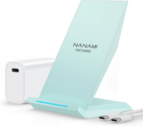 Vista 8 de NANAMI Cargador inalámbrico rápido con cargador de teléfono USB, soporte de carga certificado Qi con adaptador QC3.0 7.5W compatible con iPhone