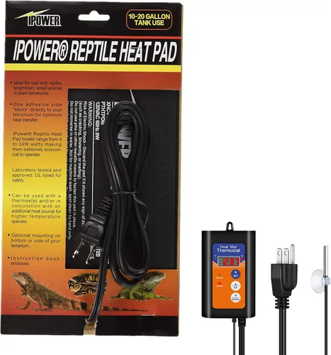 Vista 19 de iPower Almohadilla de Calor para Reptiles de 6 x 8 Pulgadas, 8 W, Calentador de Terrario Debajo del Tanque, Alfombrilla Calefactora para Tortuga