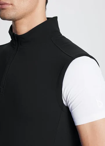 Vista 5 de BALEAF Chaleco sin mangas con cremallera de 14 para hombre, suéter térmico con forro polar para golf, bolsillos, senderismo, correr, campamento