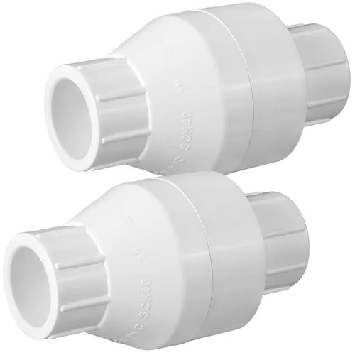 Vista 7 de Geetery Válvula de Retención en Línea de PVC Conexiones con Solvente Plástico Blanco Prevención de Reflujo Accesorios de Tubería Check Socket
