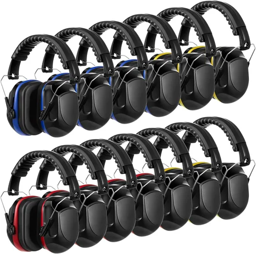 Vista 10 de Amylove 12 unidades de protección auditiva para adultos y niños, auriculares con cancelación de ruido, orejeras de tiro a granel con reducción