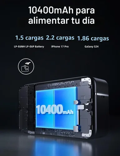 Vista 5 de llano LP-E6NH LP-E6P - Cargador 4 en 1 con 2 baterías LP-E6P Aurora