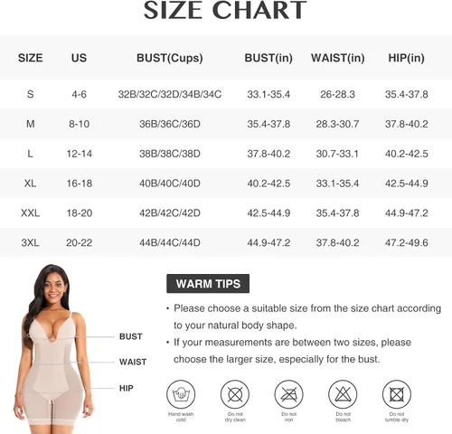 Vista 6 de FeelinGirl Faja moldeadora con control de abdomen para mujer, con escote en U, cuerpo completo, espalda baja, faja a la mitad del muslo con brasier