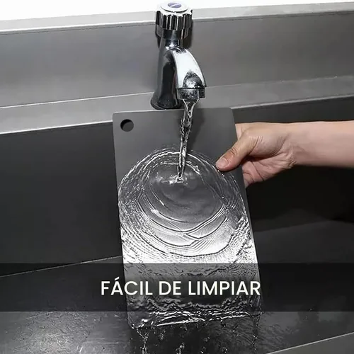 Vista 4 de Tablas de cortar de acero inoxidable de titanio para cocina, doble