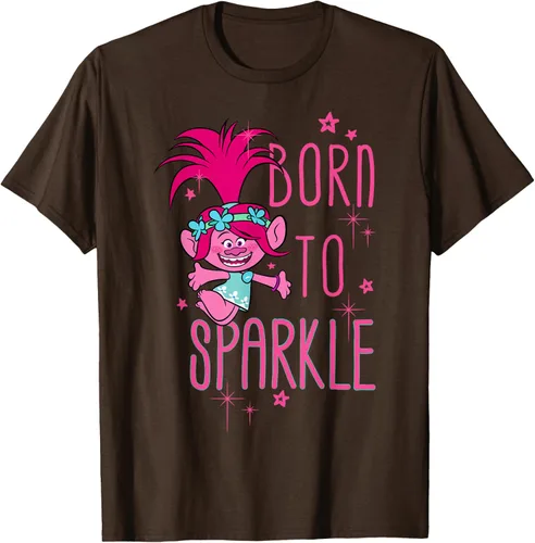 Vista 8 de DreamWorks Trolls Camiseta Born to Sparkle Negro