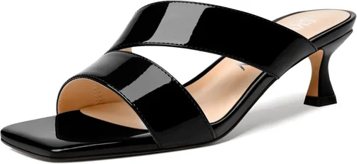 Vista 21 de SKYSTERRY Sandalias de tacón bajo con punta abierta para mujer, con tacón bajo, de 2 pulgadas Beige