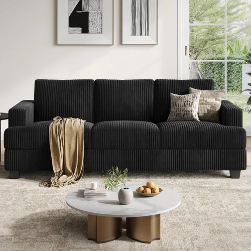 Vista 11 de COPIAE - Sofá de 89 pulgadas con asientos extra profundos, sofá de 3 plazas para la sala de estar, sofá moderno y cómodo con apoyabrazos, asientos