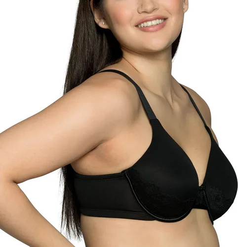 Vista 2 de Vanity Fair Brasier de realce de espalda completa para mujer con encaje, tela elástica en 4 direcciones, copas ligeramente forradas hasta DD