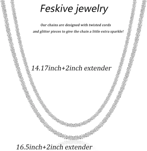 Vista 3 de Collares en capas para mujer, chapados en plata, delicada cuerda torcida de serpiente, delicado collar en capas, gargantilla de diferentes