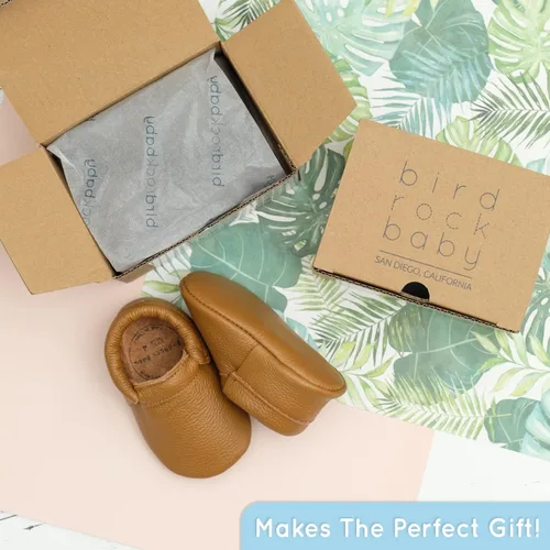 Vista 4 de BirdRock Baby - Mocasines sin bordes de piel auténtica, para niños y niñas, recién nacidos, bebés, infantes