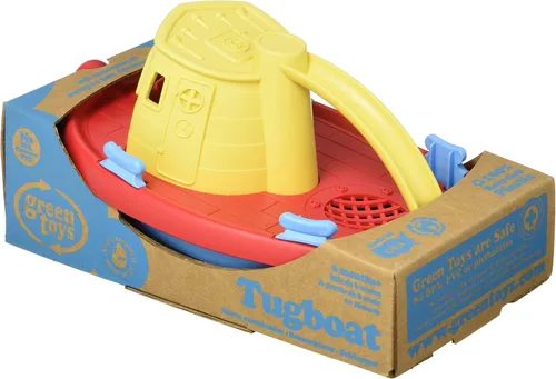 Vista 4 de Green Toys Remolcador, CB surtido – juego de simulación, habilidades motoras, juguete de baño para niños. Vehículo flotante de vertido sin BPA