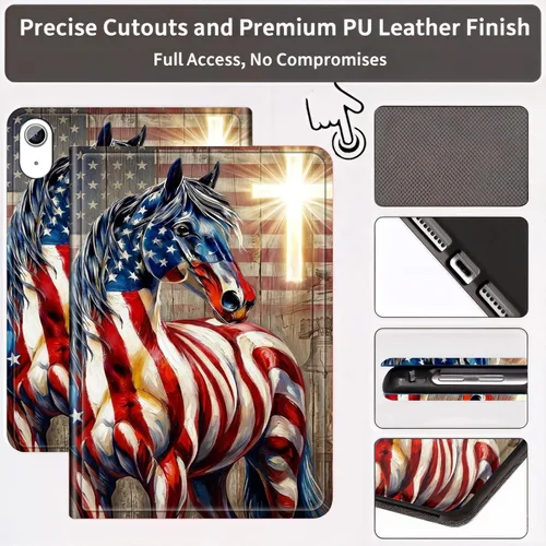 Vista 3 de Case for iPad mini A17 Pro (7th/6th Gen 2024/2021), Slim Shockproof Protective Cover with Auto Sleep/Wake, Durable PU Leather Multi-Angle Stand
