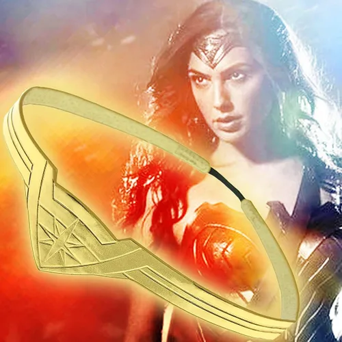 Vista 4 de DC Comics Wonder Woman - Tiara dorada para niñas jóvenes disfraz de superhéroe para cosplay