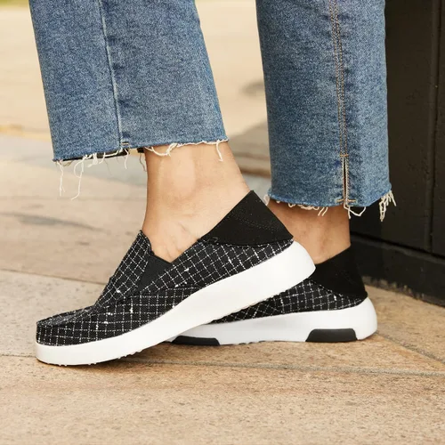 Vista 3 de OrthoComfoot Zapatos sin cordones para mujer con soporte de arco, pantuflas ortopédicas, mocasines para fascitis plantar para aliviar el dolor