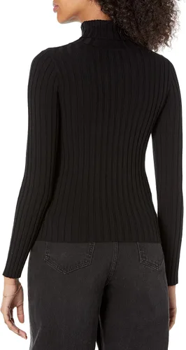 Vista 2 de The Drop Amy - Suéter acanalado de cuello alto ajustado para mujer