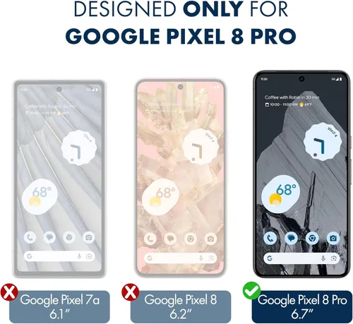 Vista 2 de ArmorSuit Paquete de 2 protectores de pantalla para Google Pixel 8 Pro (6.7 pulgadas) compatible con fundas, película transparente MilitaryShield