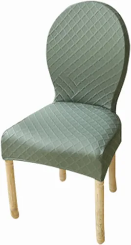 Vista 10 de Juego de 4/2 fundas para sillas de comedor con respaldo redondo, fundas para sillas de comedor sin brazos, patas de madera maciza, modernas sillas