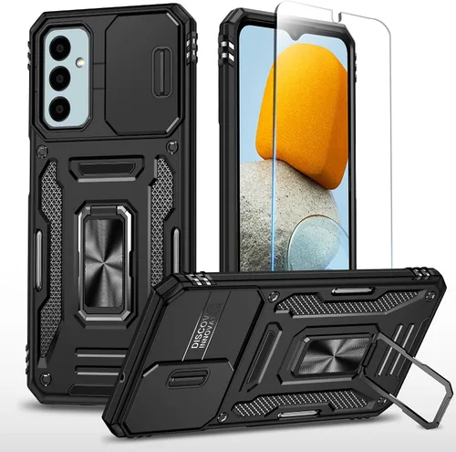 Vista 23 de SunStory Funda compatible con Samsung Galaxy A17 5G con protector de pantalla HD, cubierta de cámara deslizante y soporte de anillo giratorio, a