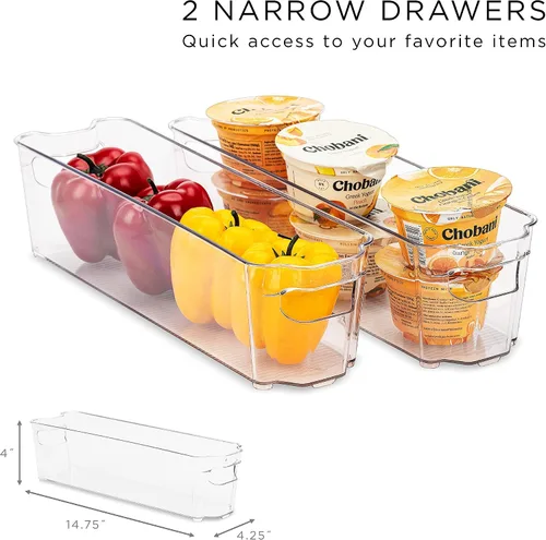 Vista 6 de Sorbus - Contenedores para refrigerador y congelador, organizador de refrigerador, contenedores de almacenamiento de alimentos apilables