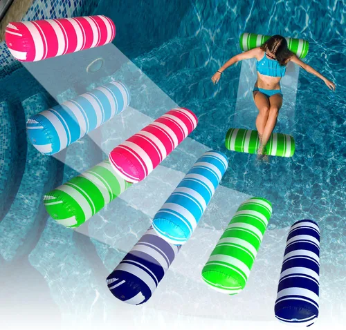 Vista 8 de Flotadores inflables para piscina, hamaca de agua de tamaño adulto, flotadores para piscina, juguetes flotantes multiusos 4 en 1, balsas de piscina