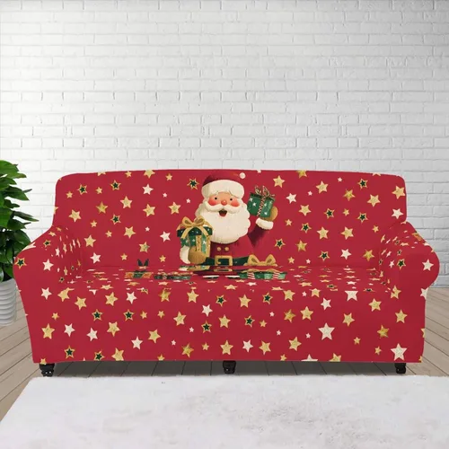 Vista 45 de Boatee Fundas de sofá de 1 pieza con diseño de copo de nieve azul, fundas elásticas para sofá, 1 cojín, protección de muebles, decoración para sala