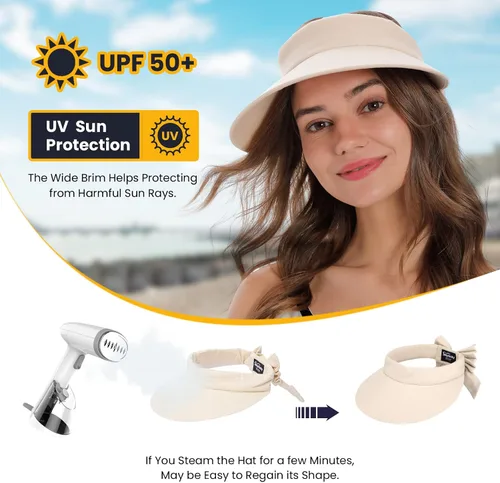 Vista 3 de Simplicity sombrero de playa con visera con protección UV SPF 50+ para mujer