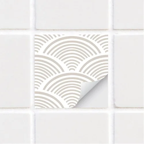 Vista 6 de Adhesivos de vinilo para azulejos de pared autoadhesivos, calcomanías impermeables para decoración de cocina, baño, línea ondulada de abulón, 6 x 6