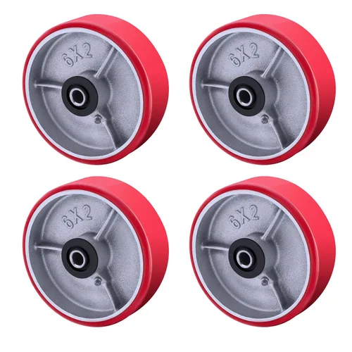 Vista 7 de Ruedas giratorias de 4 pulgadas - Ruedas giratorias resistentes, Rueda giratoria de poliuretano - Juego de 4 con capacidad resistente de 3000 LB