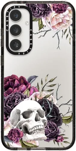 Vista 135 de CASETiFY Funda de impacto para Galaxy S22+ - Adhesivo Aries Moross, color negro transparente