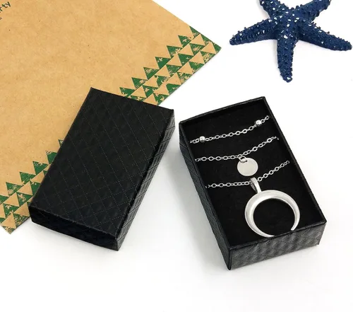 Vista 7 de Wowanoo Collar de gargantilla con cadena en capas con diamantes de imitación de luna para niñas y mujeres