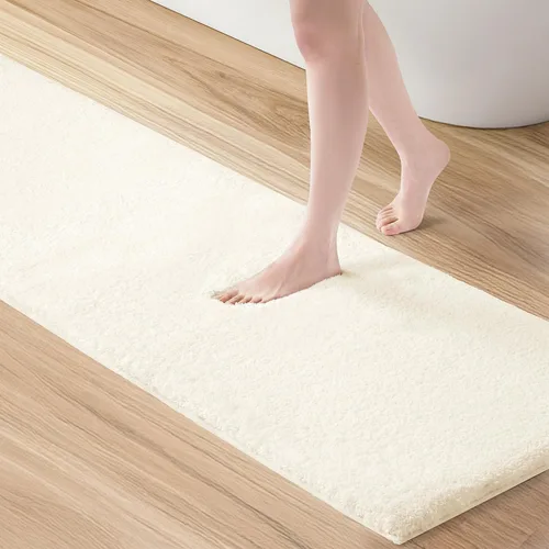 Vista 21 de Madison Park Alfombra de Baño Antideslizante, Tapete de Felpa Lujoso, Absorbente, Secado Rápido, Diseño de Spa, Decoración de Baño Marshmallow, Crema