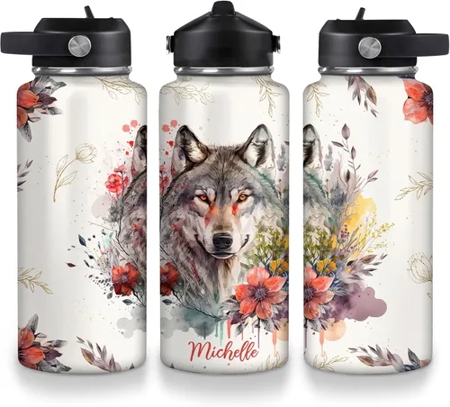 Vista 16 de Hyturtle Botella de agua de acero inoxidable con animales personalizados 19032025 D2 (abeja)