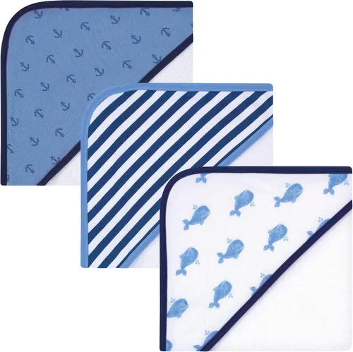Vista 10 de Hudson Baby Toallas unisex con capucha de algodón para bebé, alfabeto, talla única