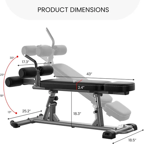 Vista 12 de Finer Form Gym-Quality Adjustable Sit Up Ab Bench & Decline Weight Bench for Home Gym Strength Training.