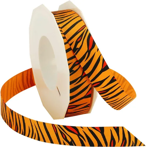 Vista 4 de Morex Ribbon Cinta de grogrén Tigre, 5/8 pulgadas por 20 yardas, naranja