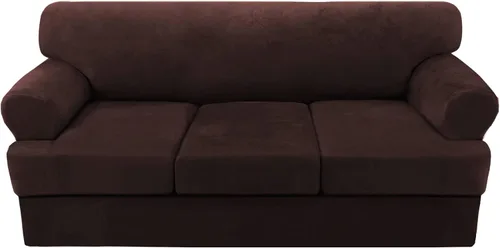 Vista 64 de H.VERSAILTEX Funda para sofá de 2 piezas, fundas para sillón con cojines en forma de T, funda para sofá de terciopelo grueso, protector de muebles