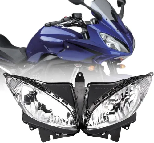 Vista 41 de Ensamble de lámpara de faro delantero para motocicleta compatible con Yamaha YZF600 R6 2006 2007 06 07 YZF-R6 Faro frontal transparente para moto