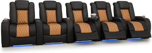 Vista 102 de Seatcraft Asiento de cine en casa Diamante Marrón Reclinable Individual
