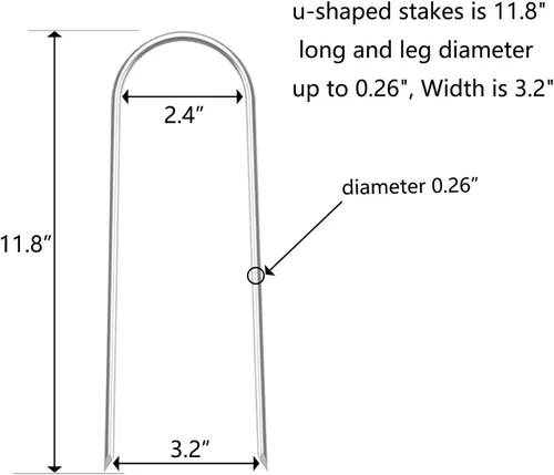 Vista 4 de Anclajes de estacas para trampolín resistentes, estacas de viento alto en forma de U, extremos afilados, anclaje de tierra de acero galvanizado