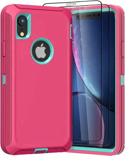 Vista 12 de Funda diseñada para iPhone XR [protección de cuerpo completo 3 en 1] Funda resistente de grado militar, a prueba de golpes y caídas de 6.1 pulgadas