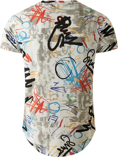 Vista 2 de YININF Camiseta de manga corta con estampado hipster hip hop para hombre